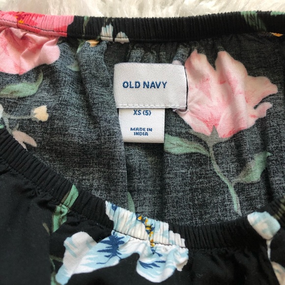 Old Navy Girls Pink Black Floral Romper Size XS 5 - Picture 3 of 4